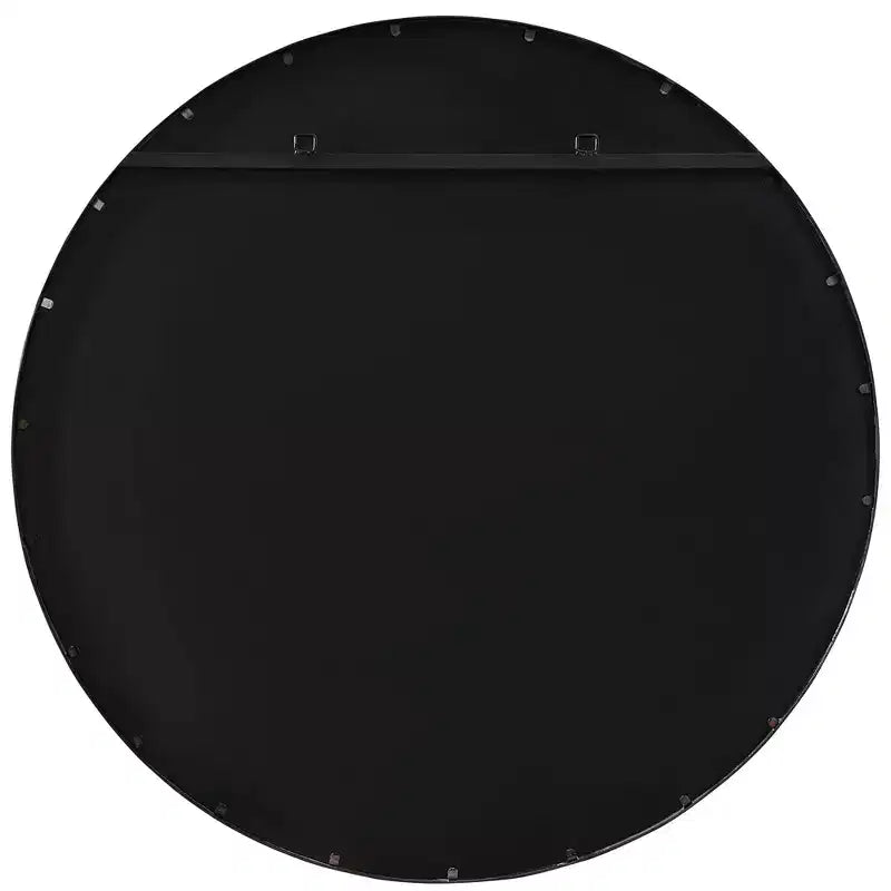 Specchio rotondo da parete decorativo da toeletta, moderno con cornice in ferro grigio nero anticato, largo 44 cm, per bagno, camera da letto, soggiorno