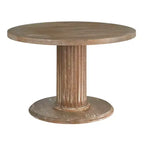 Lifestorey Isla Rustic 47.3" Round Pedestal Dining Table Reclaimed Natural finish