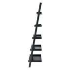 Scaffale obliquo Bellamy da 69.36" Nero - Winsome: 5 ripiani, salvaspazio, legno massello, libreria da fissare a parete