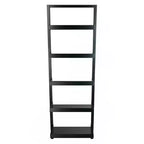 Scaffale obliquo Bellamy da 69.36" Nero - Winsome: 5 ripiani, salvaspazio, legno massello, libreria da fissare a parete