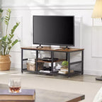 Tavolino Rettangolare da Caffè da 100 cm con Ripiano Contenitore, Tavolo TV Multimediale Stile Industriale